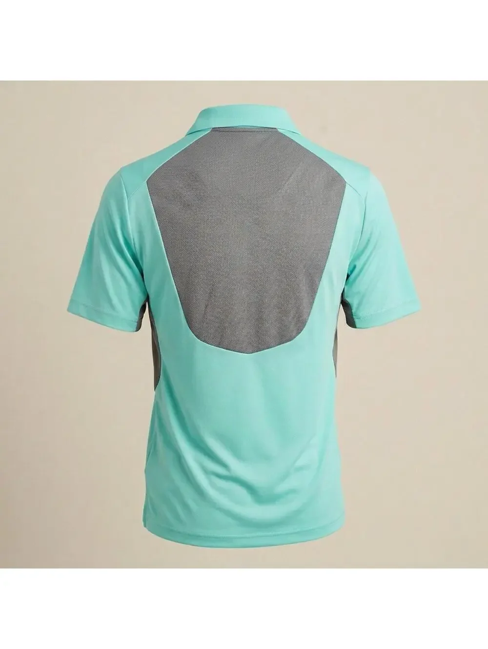 Greg Norman Tasso Elba Men's Polo Shirt Medium Aqua Blue Gray Performance Golf